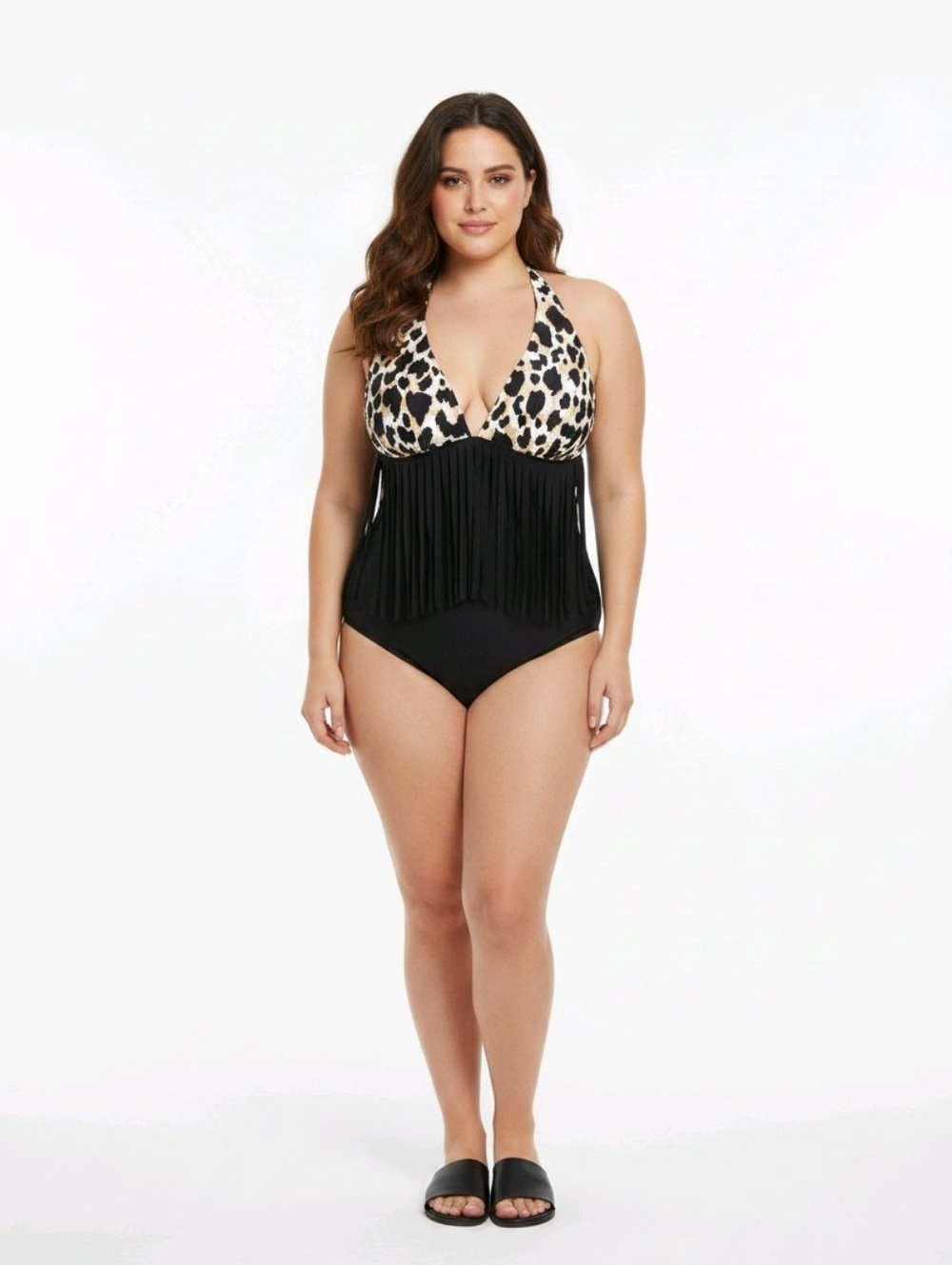 Fringe one piece bathing suit